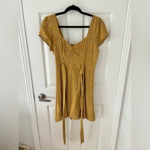 Abercrombie Floral Yellow Dress - Small